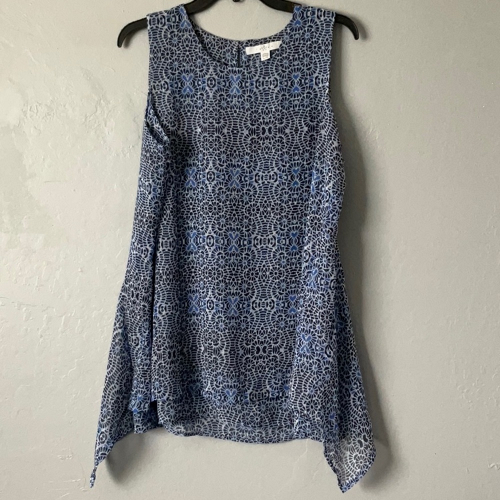 Fever Blue and Black Patterned Blouse